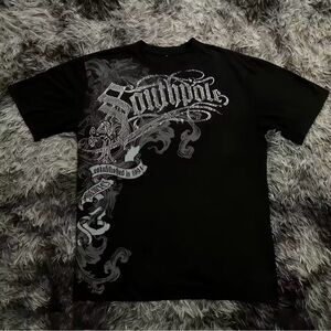 Men's Black gothic  Tee with Gray Graphics